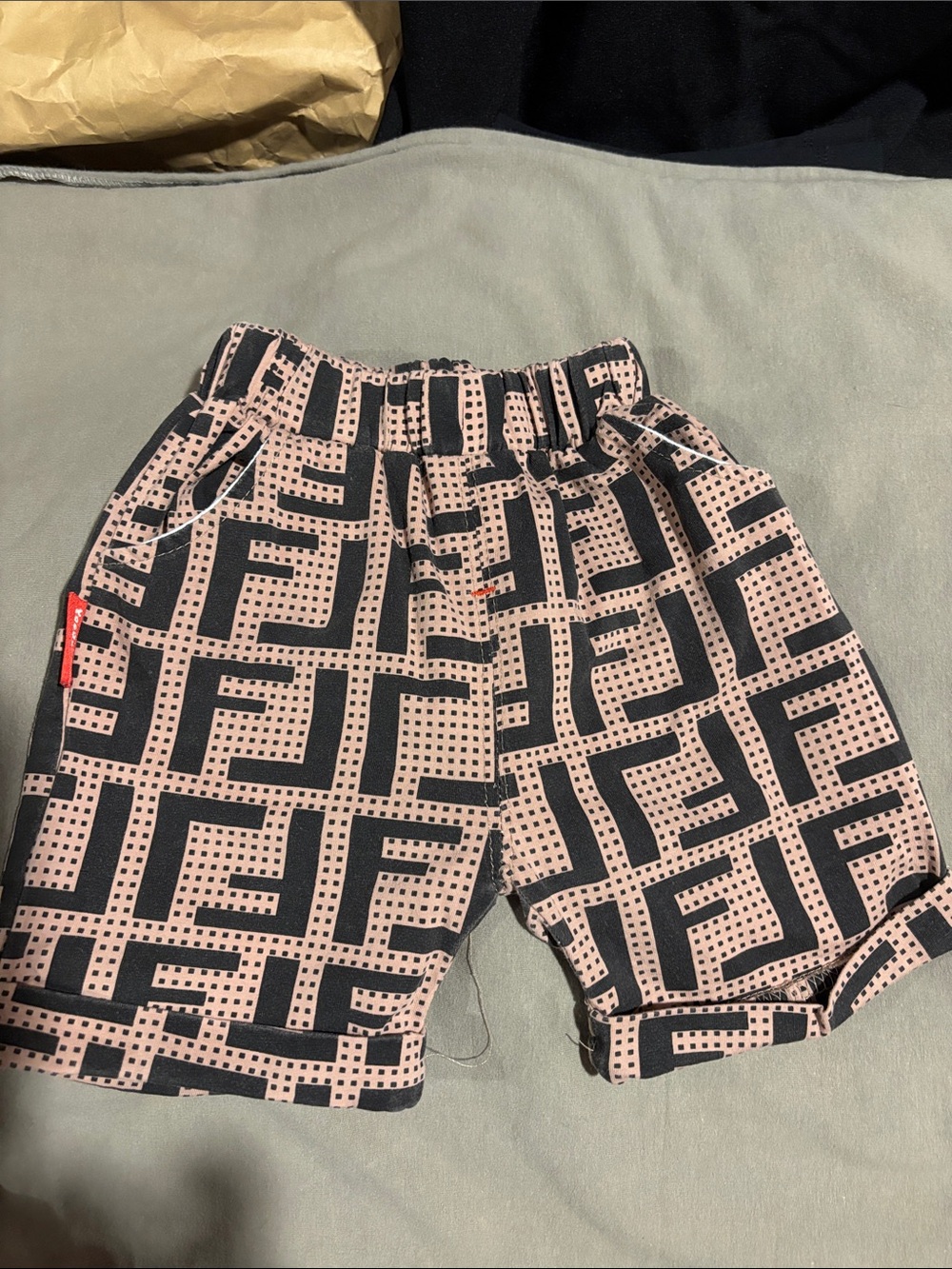 Girls' Black & Pink Geometric Pull-On Shorts